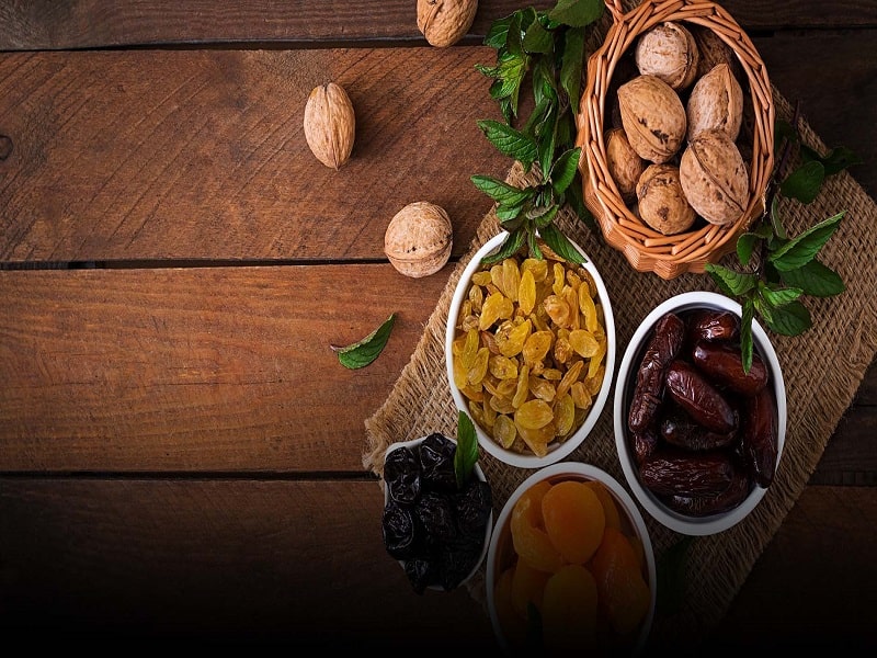 Plate full of dry fruits