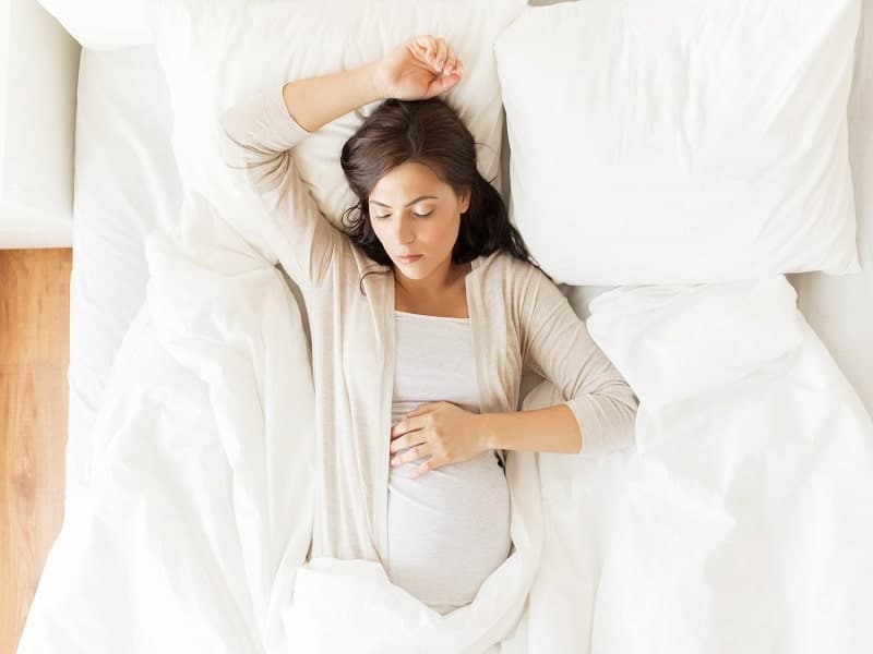 sleeping pregnant woman